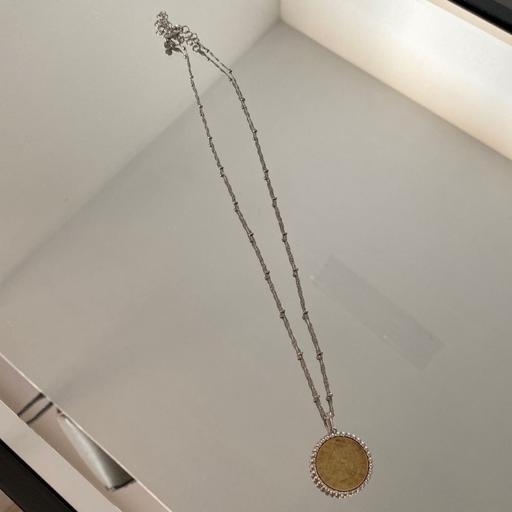 Ross Simons silver coin necklace